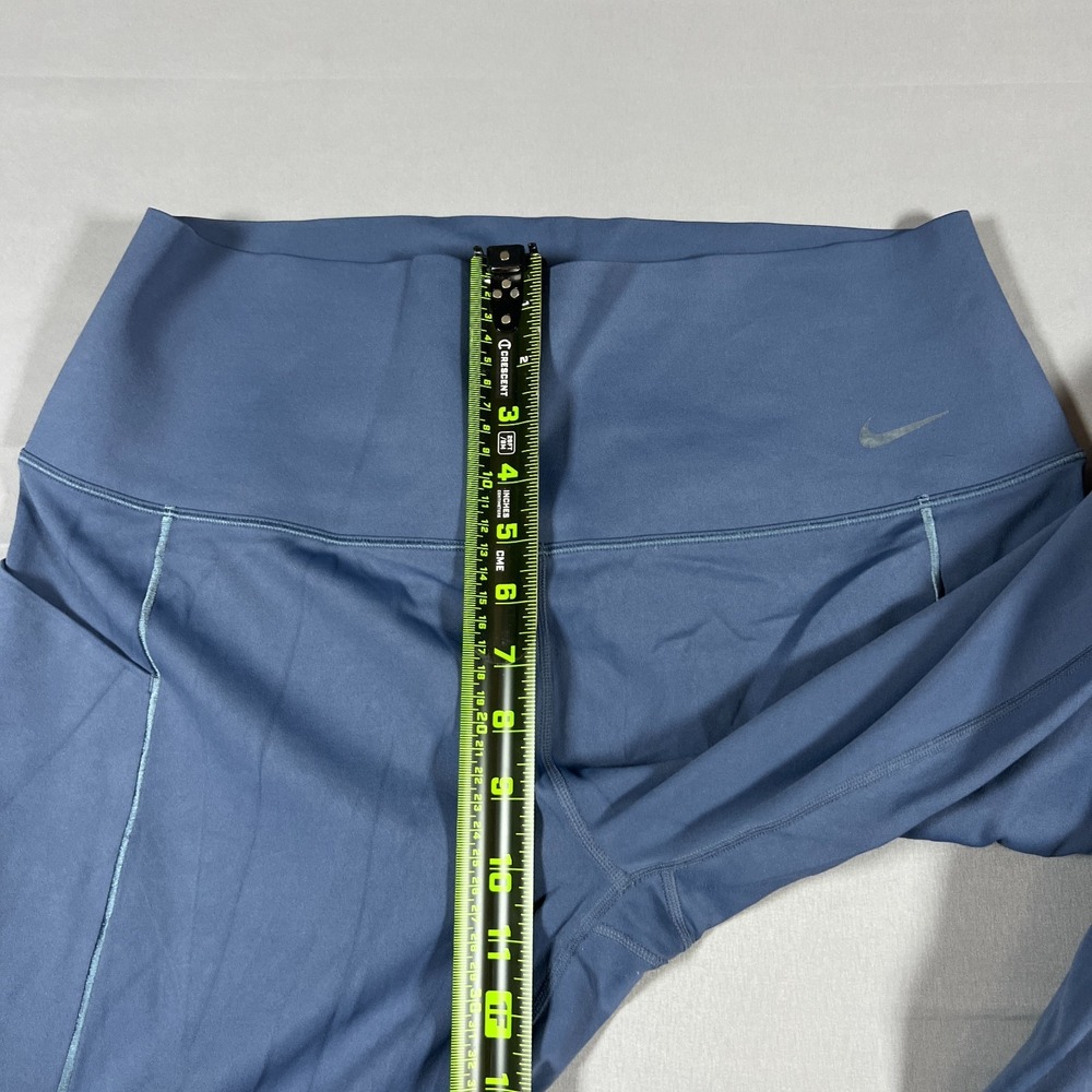 Nike Dri Fit Leggings Womens XL Blue Swoosh Logo Elastic Waist Gym Performance - Picture 4 of 9
